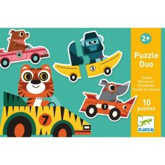   Versenyautók Puzzle - Kétrészes puzzle 20 db - Racing cars - DJ08148